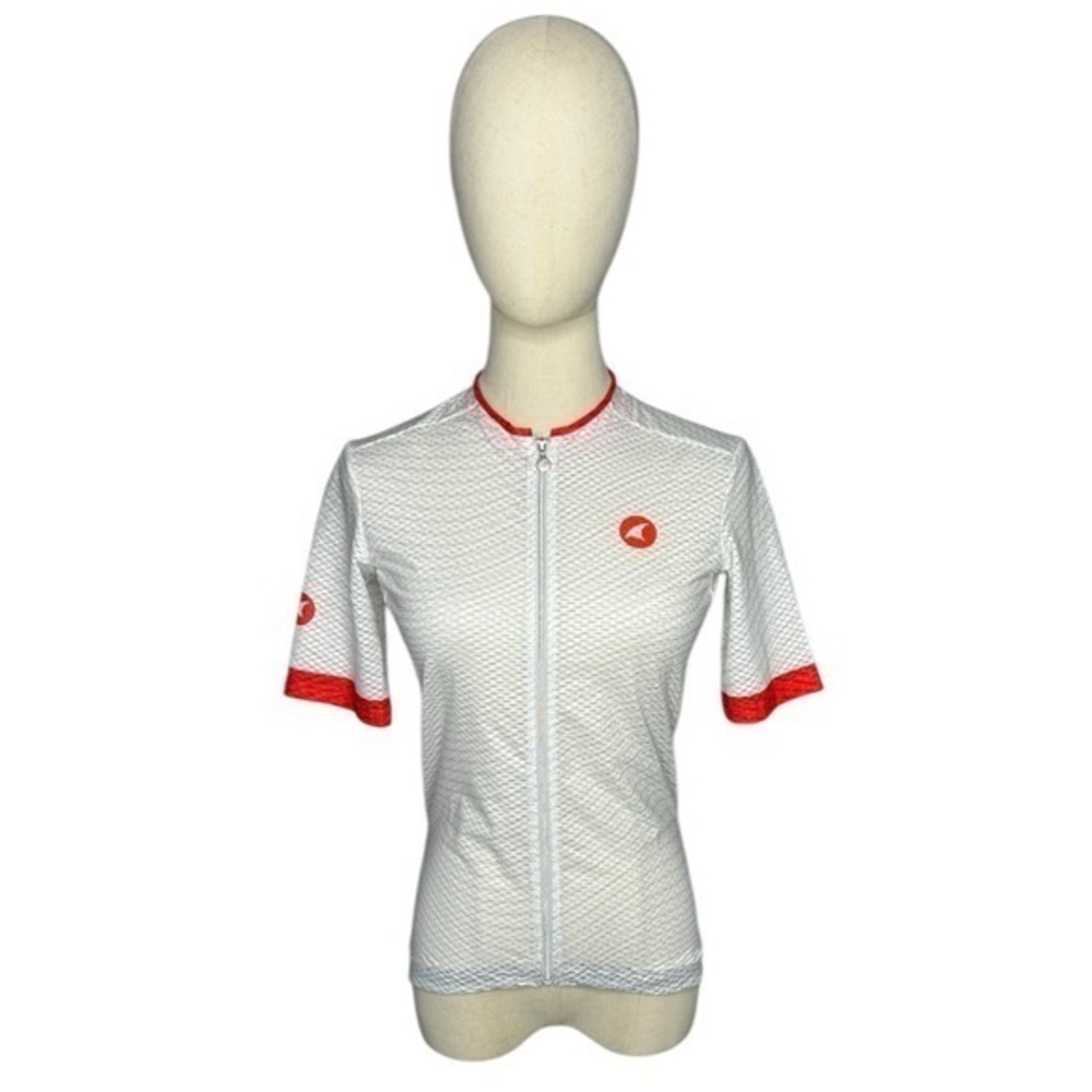 Pactimo White Front Zip Cycling Jersey Size Large